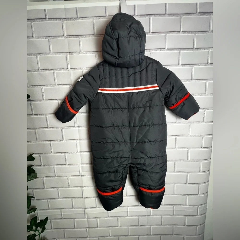 DKNY Kids One Piece puffer coat jacket snowsuit - Dark Gray/size 12months
